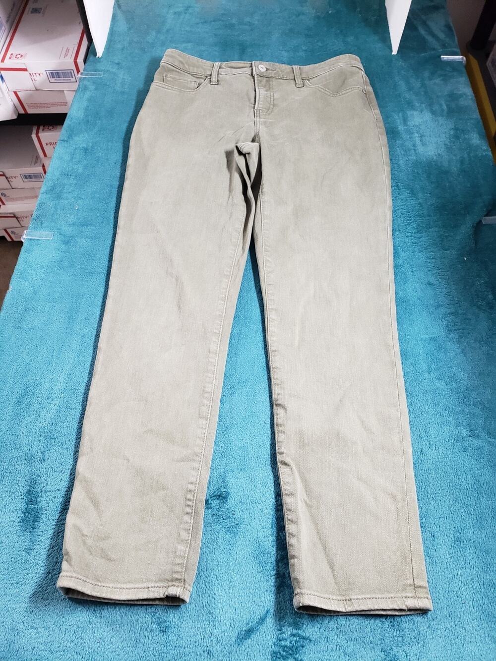 Chicos Jeans Size 0 US Size 4 Women Green Pants Mid Rise Girlfriend Slim Ankle